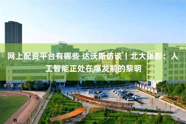 网上配资平台有哪些 达沃斯访谈｜北大张影：人工智能正处在爆发前的黎明