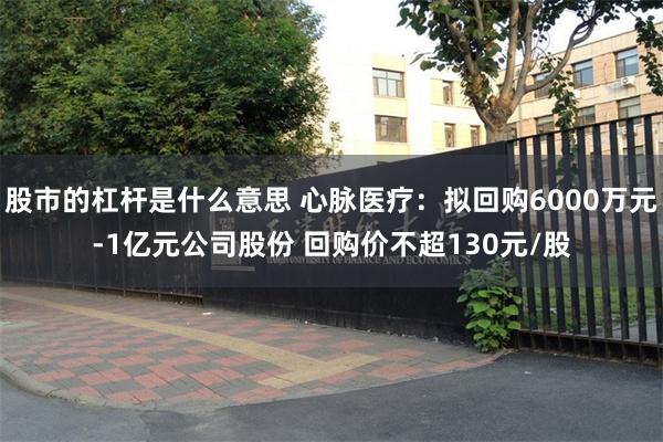 股市的杠杆是什么意思 心脉医疗：拟回购6000万元-1亿元公司股份 回购价不超130元/股
