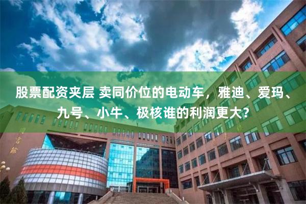 股票配资夹层 卖同价位的电动车，雅迪、爱玛、九号、小牛、极核谁的利润更大？