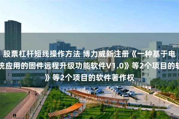 股票杠杆短线操作方法 博力威新注册《一种基于电池BMS系统应用的固件远程升级功能软件V1.0》等2个项目的软件著作权