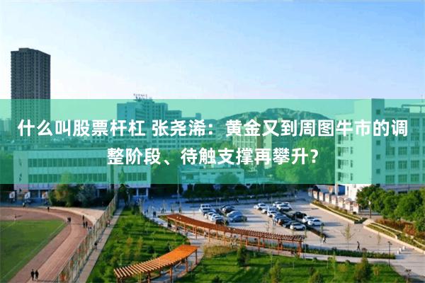 什么叫股票杆杠 张尧浠：黄金又到周图牛市的调整阶段、待触支撑再攀升？