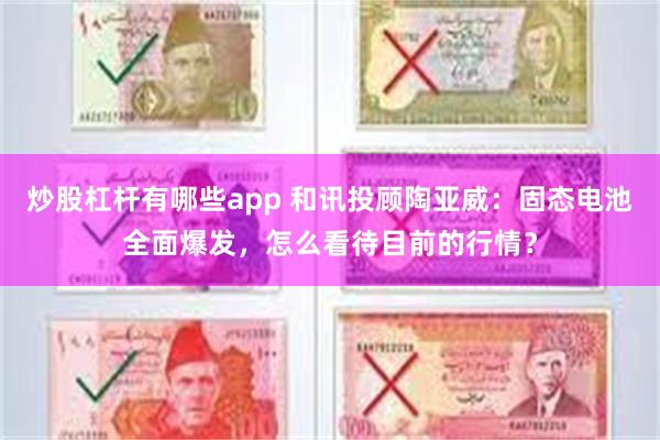 炒股杠杆有哪些app 和讯投顾陶亚威：固态电池全面爆发，怎么看待目前的行情？