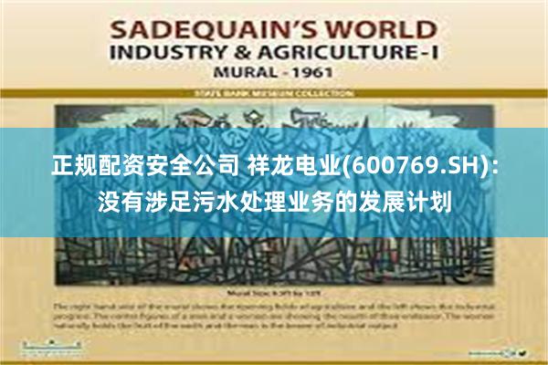 正规配资安全公司 祥龙电业(600769.SH)：没有涉足污水处理业务的发展计划